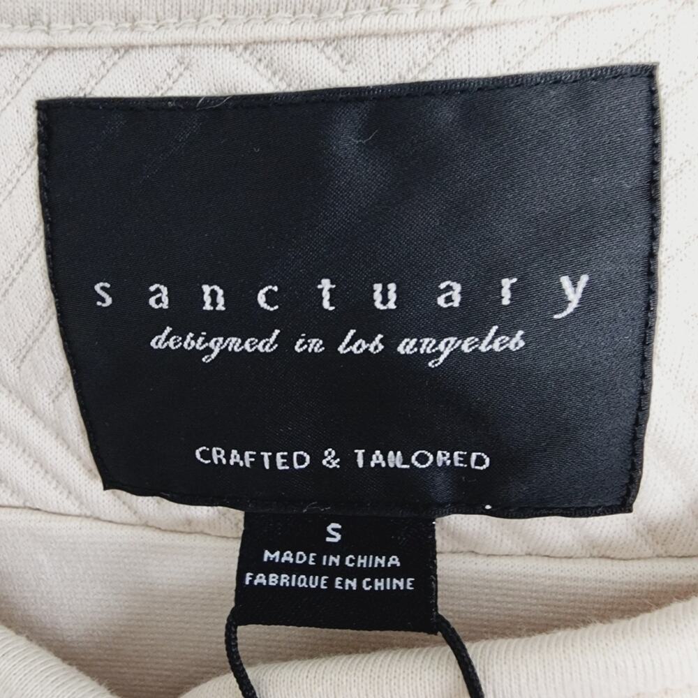 Sanctuary Paris Quilted Textured Knit Jacket Eco Natural Collarless NWT Small - Picture 9 of 14